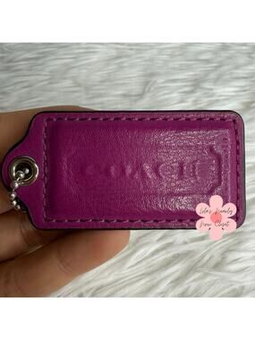 2" COACH Purple Fob Bag Charm Hang tag Hangtag